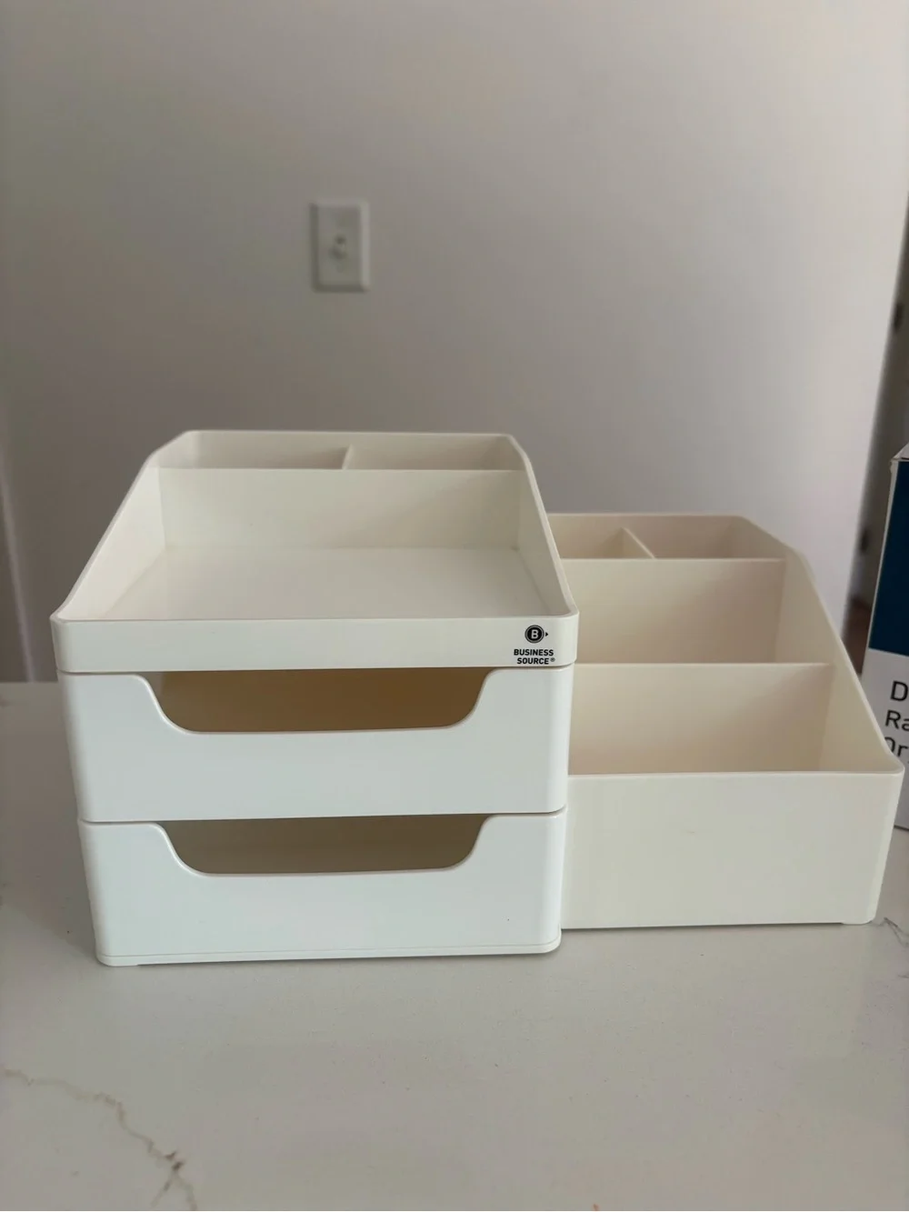 NEW Off White Two Desk Drawer Organizer Teacher Back to School